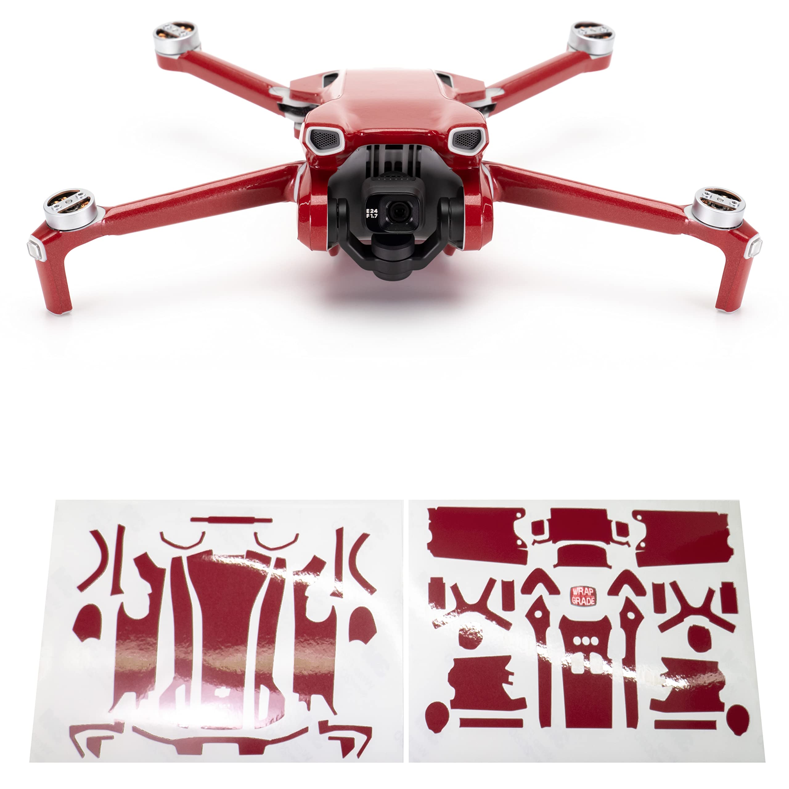 WRAPGRADE Skin Stickers compatible with DJI Mini 3 | Main Unit (JAPAN RED) — image 1