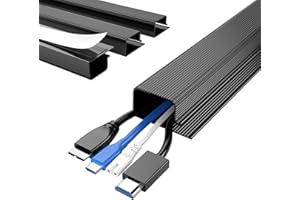 Delamu 62.8in Cable Management Under Desk, 4X15.7in Cable Cord Organizer, Computer Desk Cable Management Tray Wire Organizer,