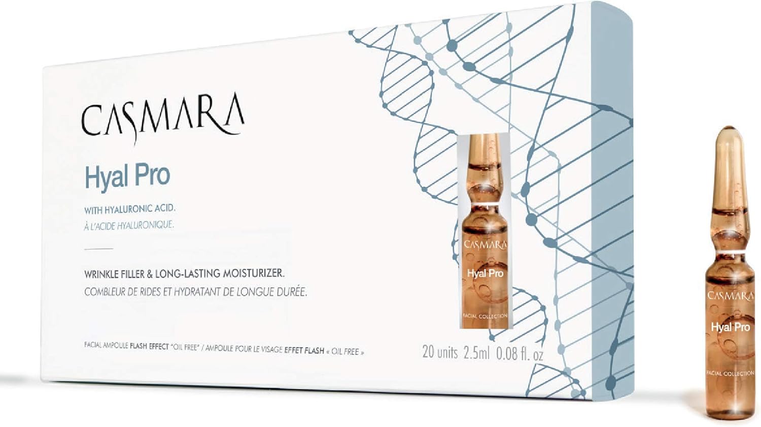 Casmara, Hyal Pro Long Lasting Wrinkle and Moisturizing Refiller in Ampoules of 20 x 3 ml