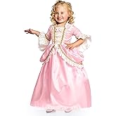 Little Adventures Pink Renaissance Princess Dress up Costume for Girls (X-Large 7-9) - Machine Washable Child Pretend Play and Party Dress with No Glitter