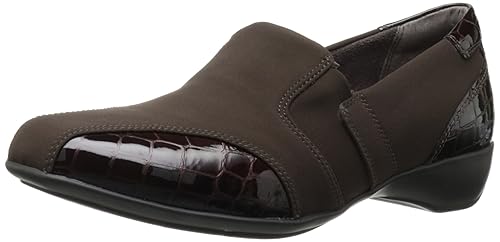 clarks croco embossed slip on loafers