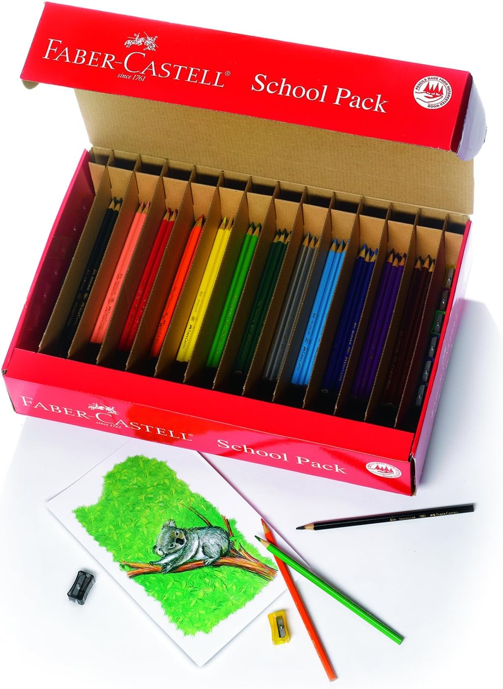 Faber-Castell Triangular Colored EcoPencils - 24 Count: Toys & Games