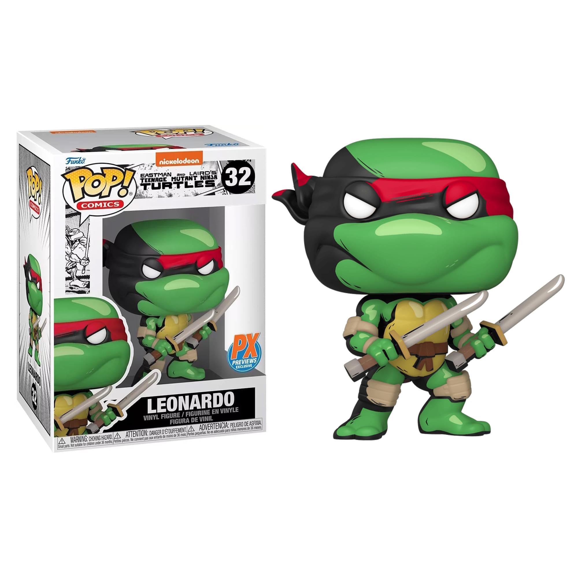 TMNT POP COMICS LEONARDO PX VINYL FIGURE W/B&W CHASE