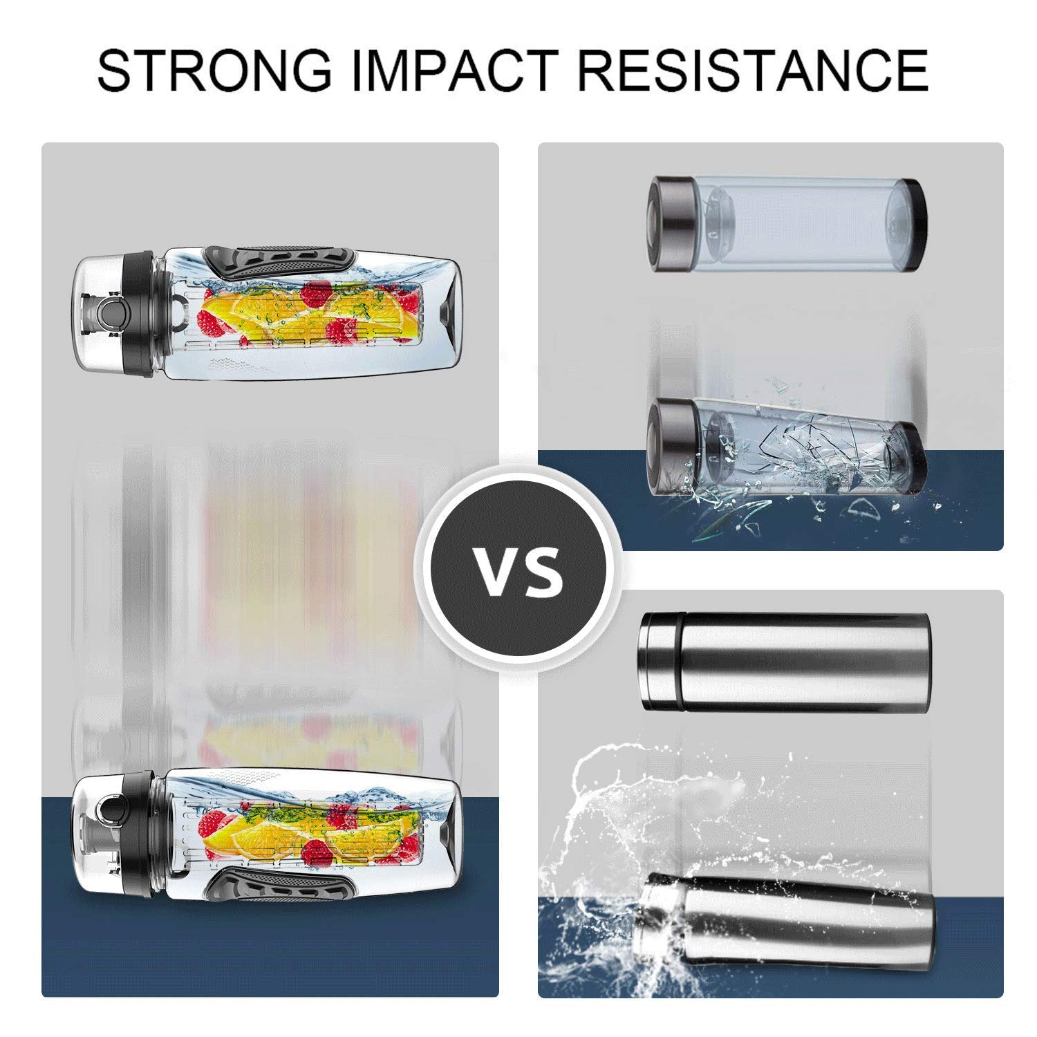 Babacom Wasserflasche Mit Fruchteinsatz 1L/32OZ Trinkflasche Sport mit Infuser Reinigungsbürste Verschluss Tragehenkel für Fruchtsaft BPA-frei Tritan