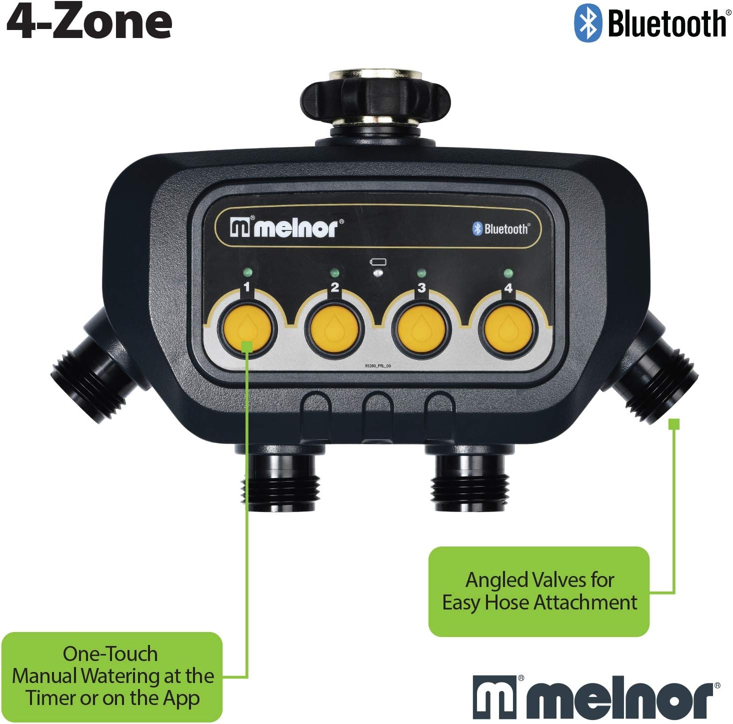 Melnor 65128-AMZ 4-Zone Bluetooth Water Timer with 5 Stainless Steel Filter Washers Set,  Bundle : Garden & Outdoor