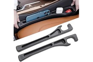 Cprnru 2 Pack Car Seat Gap Organizer, Seat Gap Filler Plug for Cars, SUVs & Trucks – Prevents Lost Items, Great for Rideshare, Daily Commute & Long Trips, Universal Fit PU Leather, Black