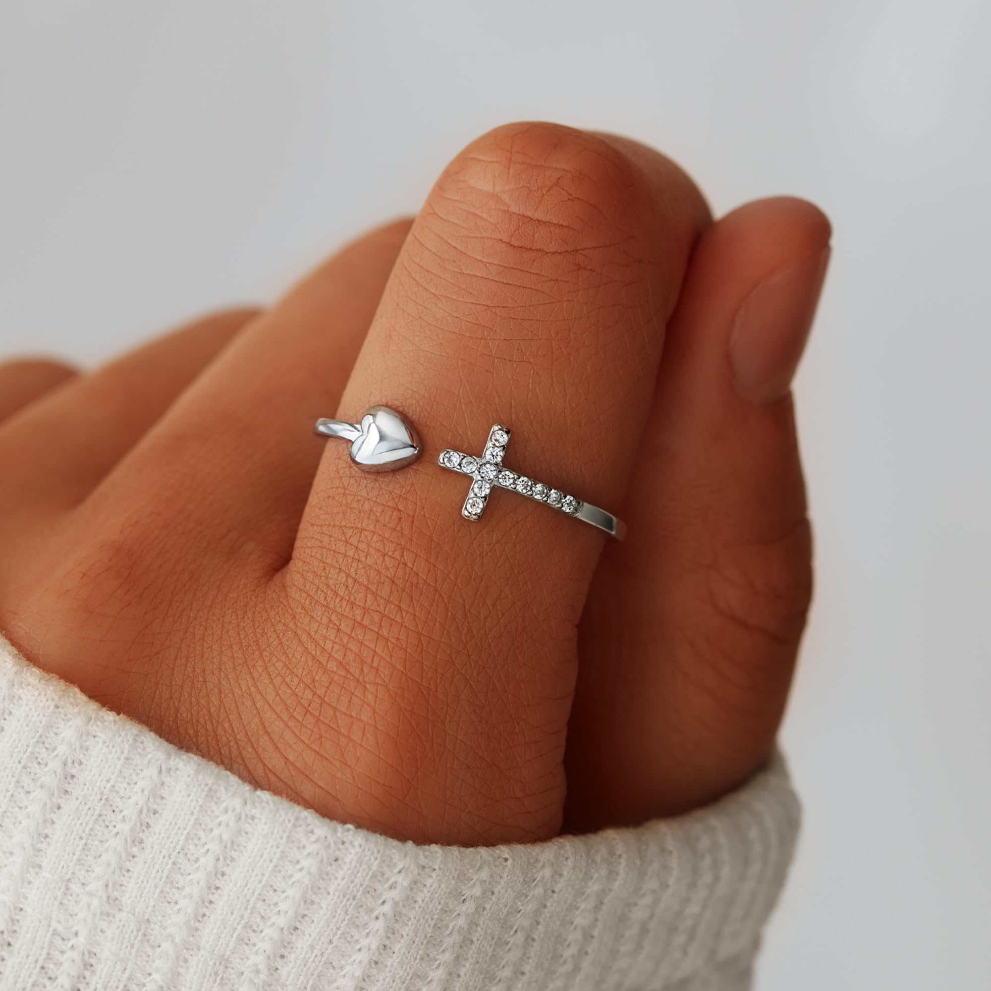 STORYJEWELLERY Cross Rings for Women, 925 Sterling
