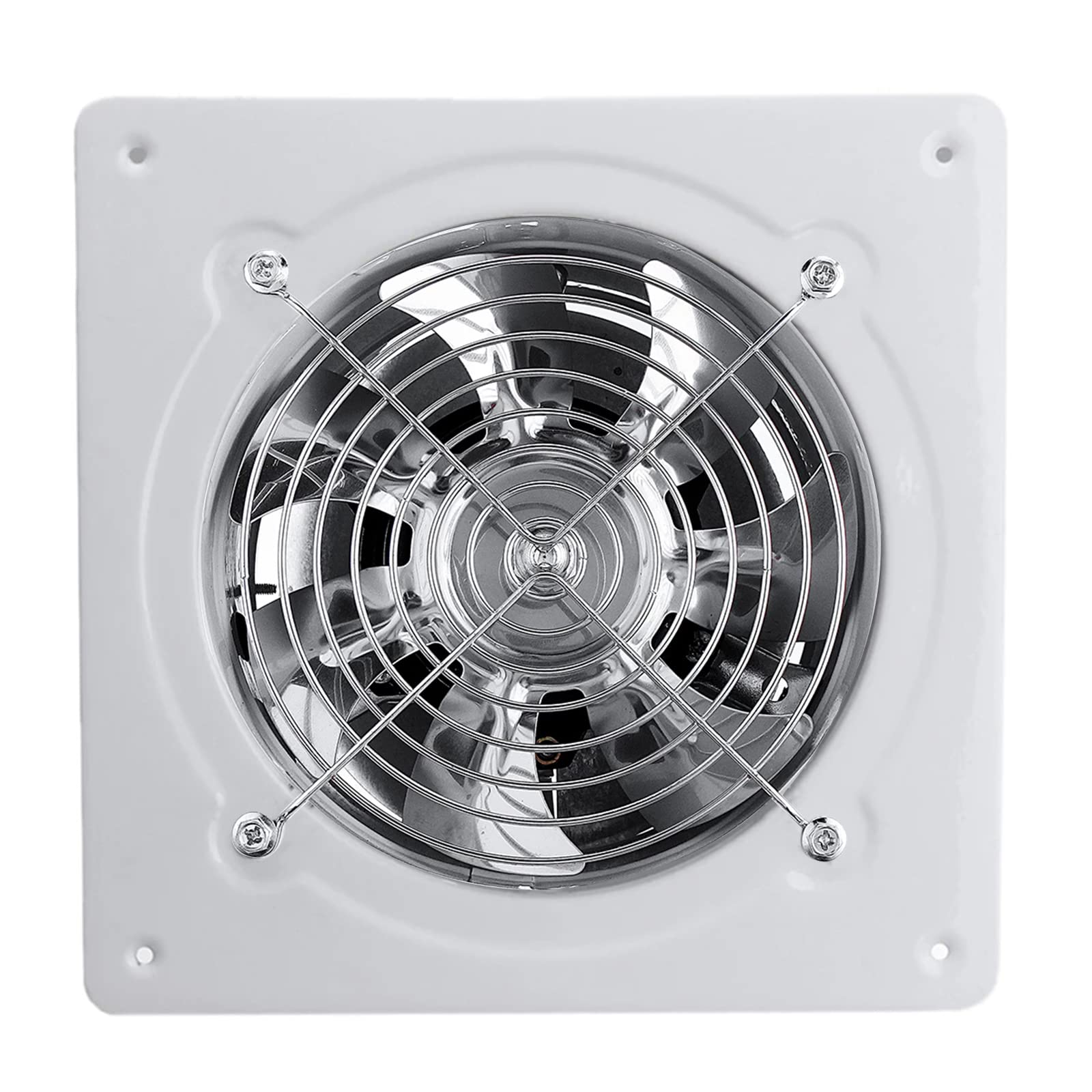 Wall Mounted Exhaust Fan, Low Noise Extractor Ventilator Fan, Axial Exhaust Blower Flow Exhaust Attic Ventilation for Home Kitchen Bathroom Garage Warehouse Industrial Restaurant (4 inch White)