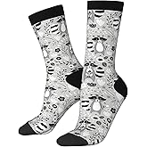 JKJOJIA Raccoon Animal Grey Novelty Socks For Men Women, Funny Crazy Crew Socks Casual Dress Socks Gifts