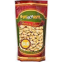 Roasted Unsalted Peanuts 5 Pounds (80oz) By We Got Nuts – Premium Quality Kosher Peanut – Healthy & Natural Rich Flavor Snack