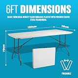 BARGAINS-GALORE 4ft Heavy Duty Folding Table White Indoor Outdoor view 3