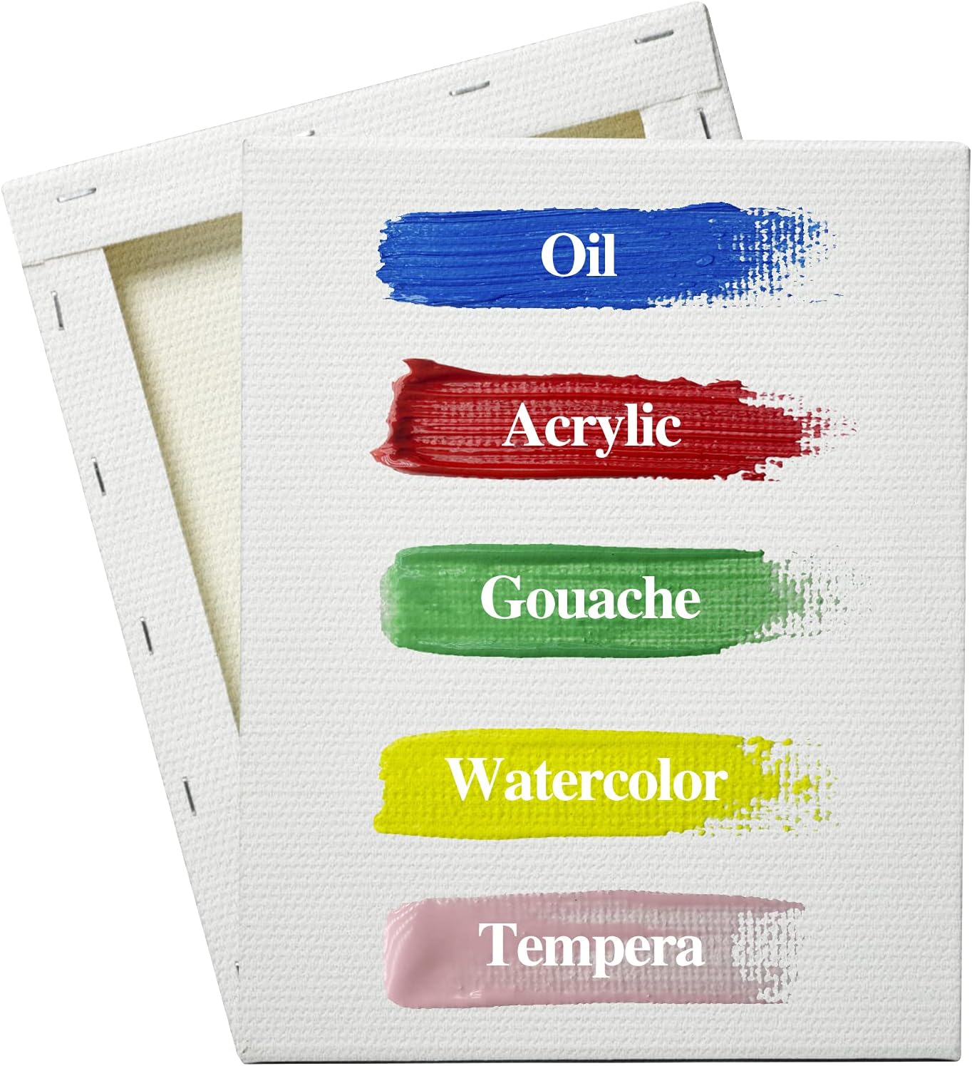 Premium Stretched Canvas (5 Pack, 12 x 16 Inch) Primed, 100% Cotton, Canvas Boards for Painting Using Oil or Acrylic Paint, Canvases for Artist, Hobby Painters & Beginner