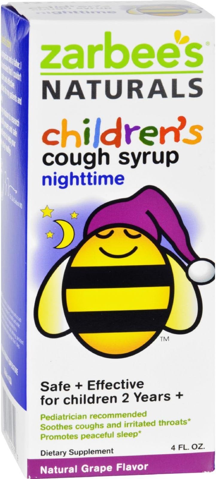 Zarbees Naturals Childrens Nighttime Cough Syrup, Grape, 4 Fl Ounce (Pack of 2)