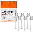 Waterpik Genuine Compact Size Replacement Brush Heads With Covers for Sonic-Fusion Flossing Toothbrush SFRB-2EW, 6 Count White