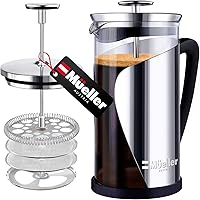 Mueller French Press Coffee, 20% Heavier Duty Stainless Steel Frame & Trumax Borosilicate Glass Coffee Press with 4…