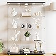 Darget Glass Display Cabinet 12 Shelves with 2 Doors,Middle Open Display, Locking,LED Push Lights with Remote Control,5mm Tempered Glass Floor-to-Ceiling Glass Bookcase for Bedroom, Living Room,Black