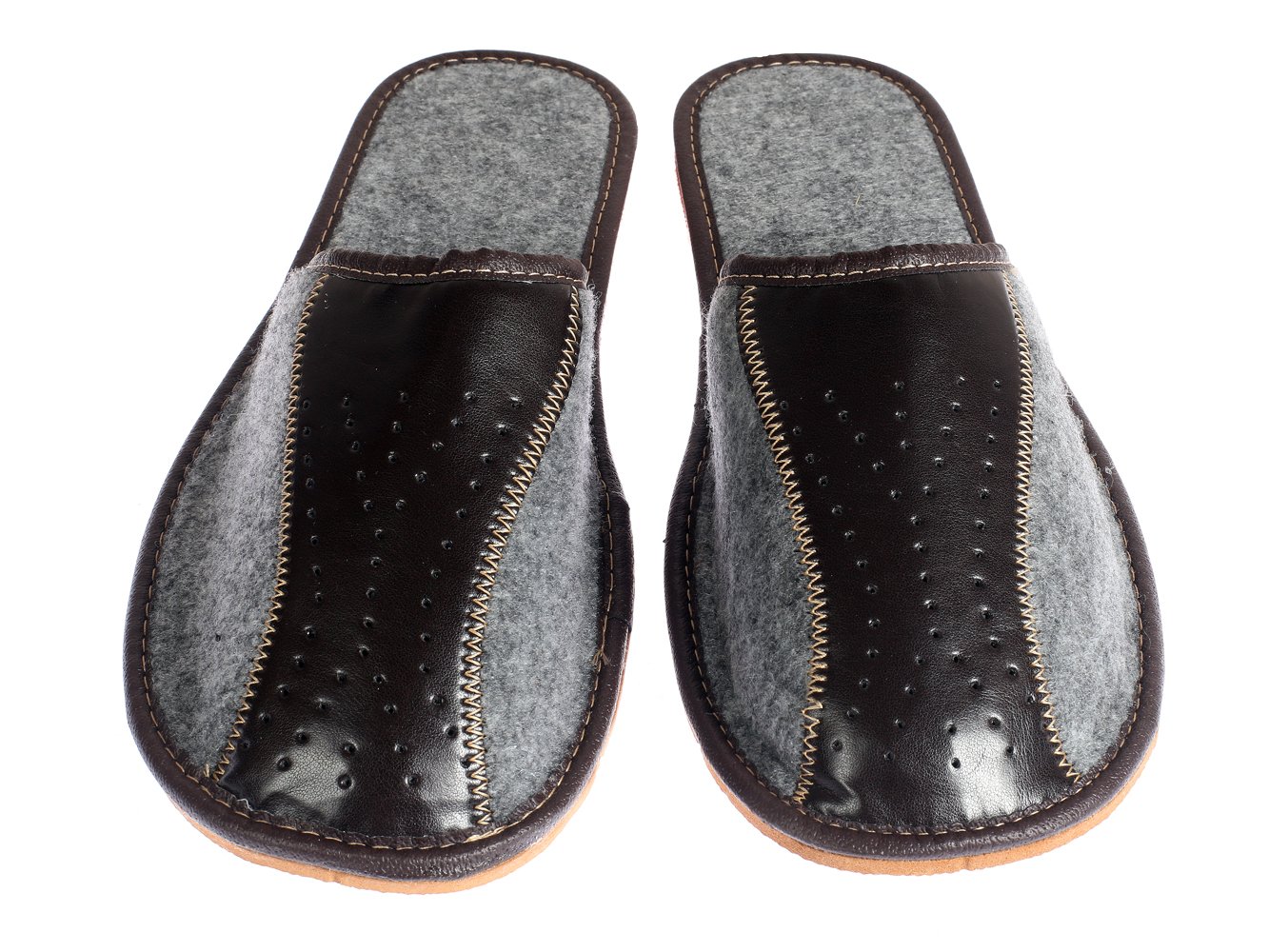 Filzpantoffeln Herren Filz Hausschuhe Filzlatschen Wärme Komfortschuhe Grau Handgemachte Qualität (43, Francesco)