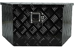 cerbordy Trailer Tongue Box, Aluminum Tongue Box Tool Chest, Heavy Duty Trailer Box Storage with Lock and Keys, for Pickup Truck, RV, Trailer (26"X13.5"X12")