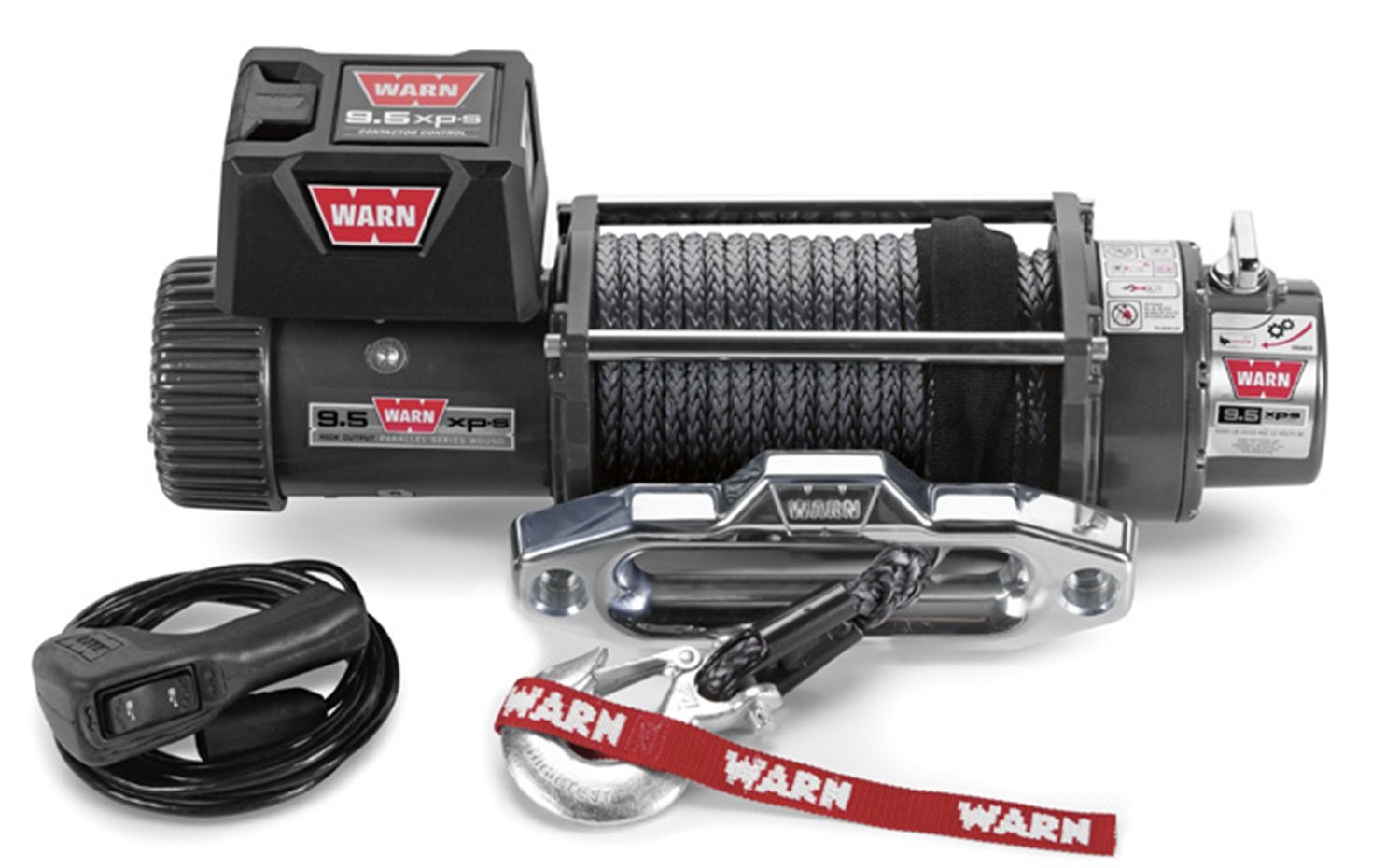 WARN 87310 Electric 12V 9.5xps Series Winch with Synthetic Rope 3/8