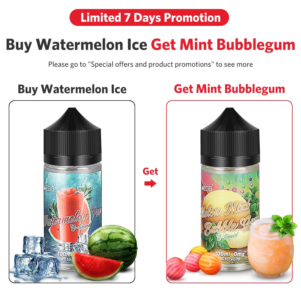 IMECIG 100ml Vape Liquid Ice Watermelon Premium Ecig Vape Juice 70/30 E