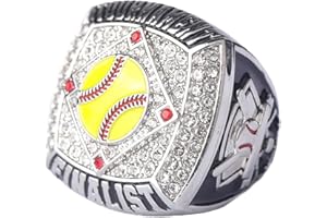 TOPSPORTSJEWELRY 1 piece pack and 12 pcs pack,SFT01 Softball tournament gold champions silver finalist championship ring size 9