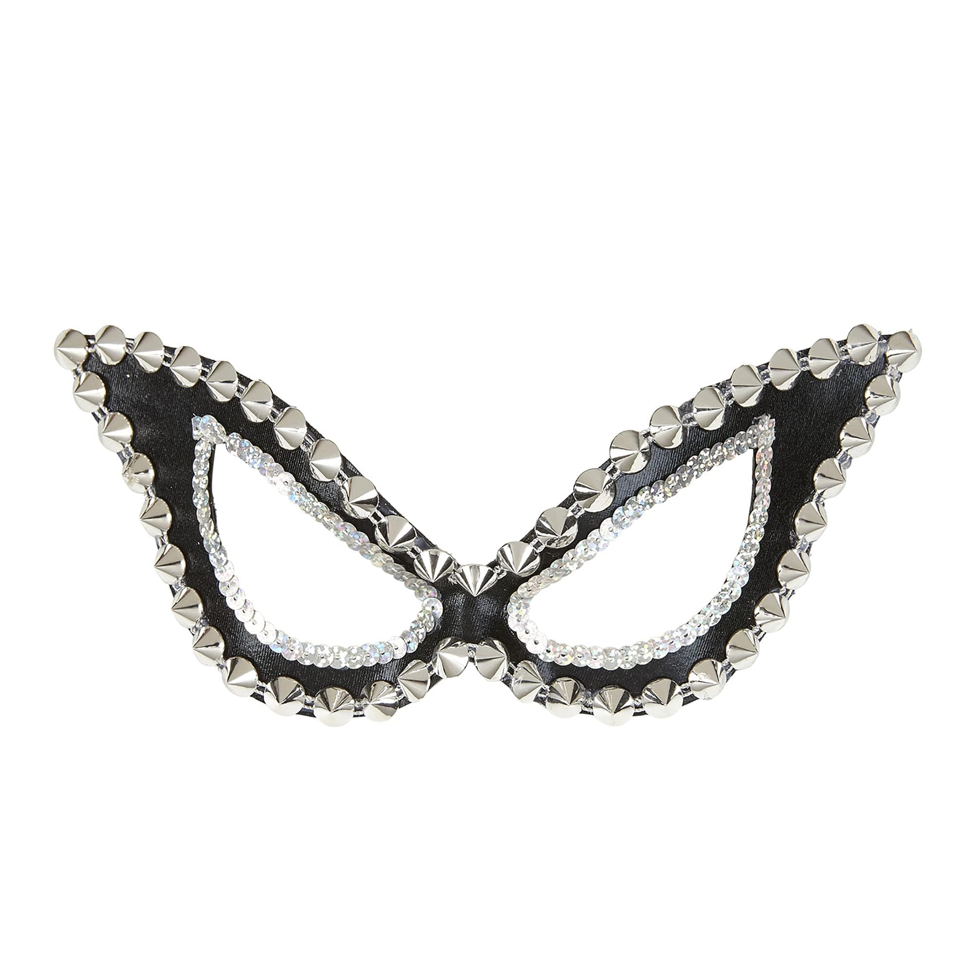 WIDMANN 03625 - S&M Cat's Eye Glossy Mask, Unisex Adult, Studded, Sexy Fun, Carnival, Theme Parties, Black Color