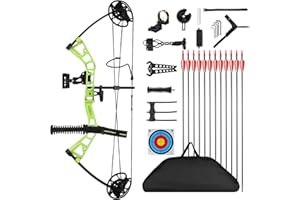 MOTION ZEUS Junior Compounnd Bow Set for Youth & Kids,Beginners and Women Bow Draw Length 16"-28",Draw Weight 10-40Lbs,290fps，Adjustable