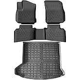 Floor Mats & Cargo Liner Custom Fit for Cadillac XT4 2019-2025 All Weather Protection Odorless Anti-Slip TPE Rubber Floor Mats Full Set Automotive Cadillac XT4 Accessories, Black