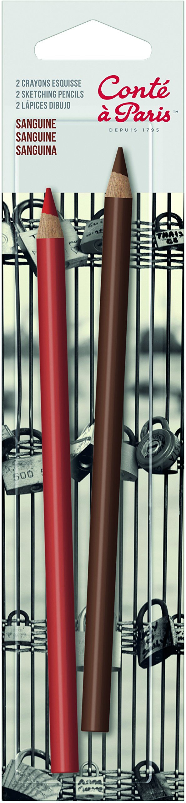 Conté à Paris Sketching Pencil - Sanguine/Sepia (Pack of 2), White