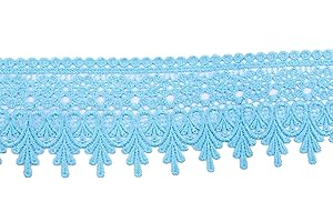 YYCRAFT 5 Yards Lace Edge Trim Wedding Applique DIY Sewing Crafts(Width:3.5",Aqua)