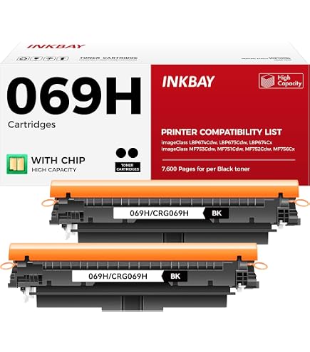 Amazon.com: 069H 069 Black Toner Cartridge Set 2-Pack MF753Cdw