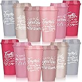 Pickmesh 15 Pcs Employee Appreciation Gifts Bulk 16 oz Plastic Tumbler with Lid Inspirational Staff Thank You Gifts for Team Reusable Travel Coffee Cups for Coworker Volunteer Teacher (Pink)