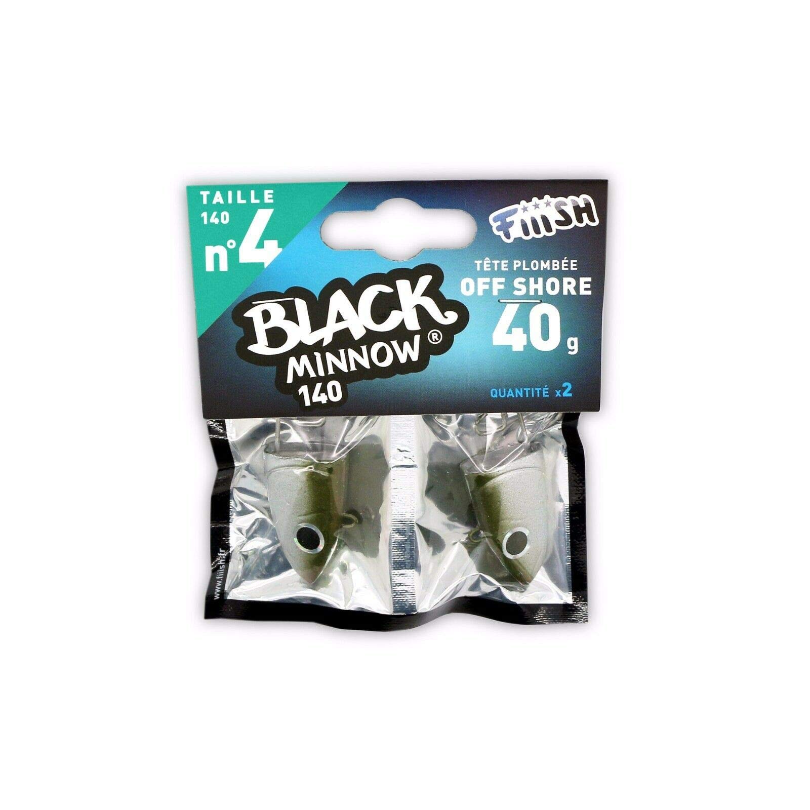 Fiiish Black Minnow Fishing Jig Heads - Kaki/Silver, 40 g