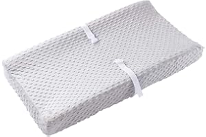 QUENESS Baby Changing Pad Cover, Super Soft Plush Dot Diaper Changing Table Covers for Baby Girls and Boys, Ultra Comfortable, Safe for Babies, Fit 32"/34'' x 16" Pad (Gray)