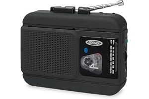 JENSEN MCR-60 MCR-60 Portable Personal Cassette Player/Recorder with AM/FM Radio, Bluetooth and Headphones