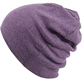 CHARM Mens Organic Cotton Beanie - Womens Slouchy Knit Hat Made in Japan