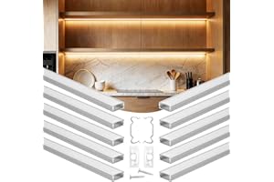 VEVOR 10-Pack 6.6 ft/2M U Shape LED Aluminum Channel, with Milky Cover, End Caps and Mounting Clips, Aluminum Profile for LED