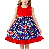 Toddler Girl Dress Back to School Pencil School Bus Print Dress Summer Outfits 3-8T