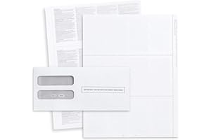 DUTYMARK W2 Forms Blank 3 Up Tax Forms 2025 withEnvelopes, Perforated Paper With Back Instructions For 50 Employees, and 50 Self-Seal Envelopes,Works with Printers, Great for QuickBooks and Accounting Software