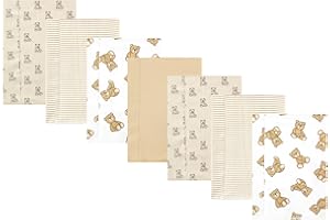 Hudson Baby Unisex Baby Cotton Flannel Burp Cloths, Teddy Bears 7 Pack, One Size