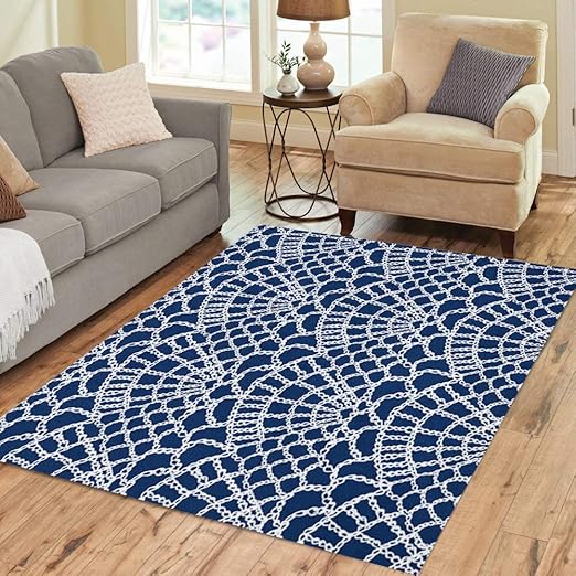 Amazon Com Pinbeam Area Rug Crochet Pattern Knitting Granny Lace