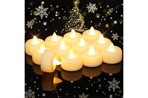 Raycare 24Pack Flameless LED Tea Lights Battery Operated, Last 3X Longer Fake Electric Tealights Candles Flickering Votive Candles for Halloween, Christmas, Wedding Decor, Centerpiece Table Decor