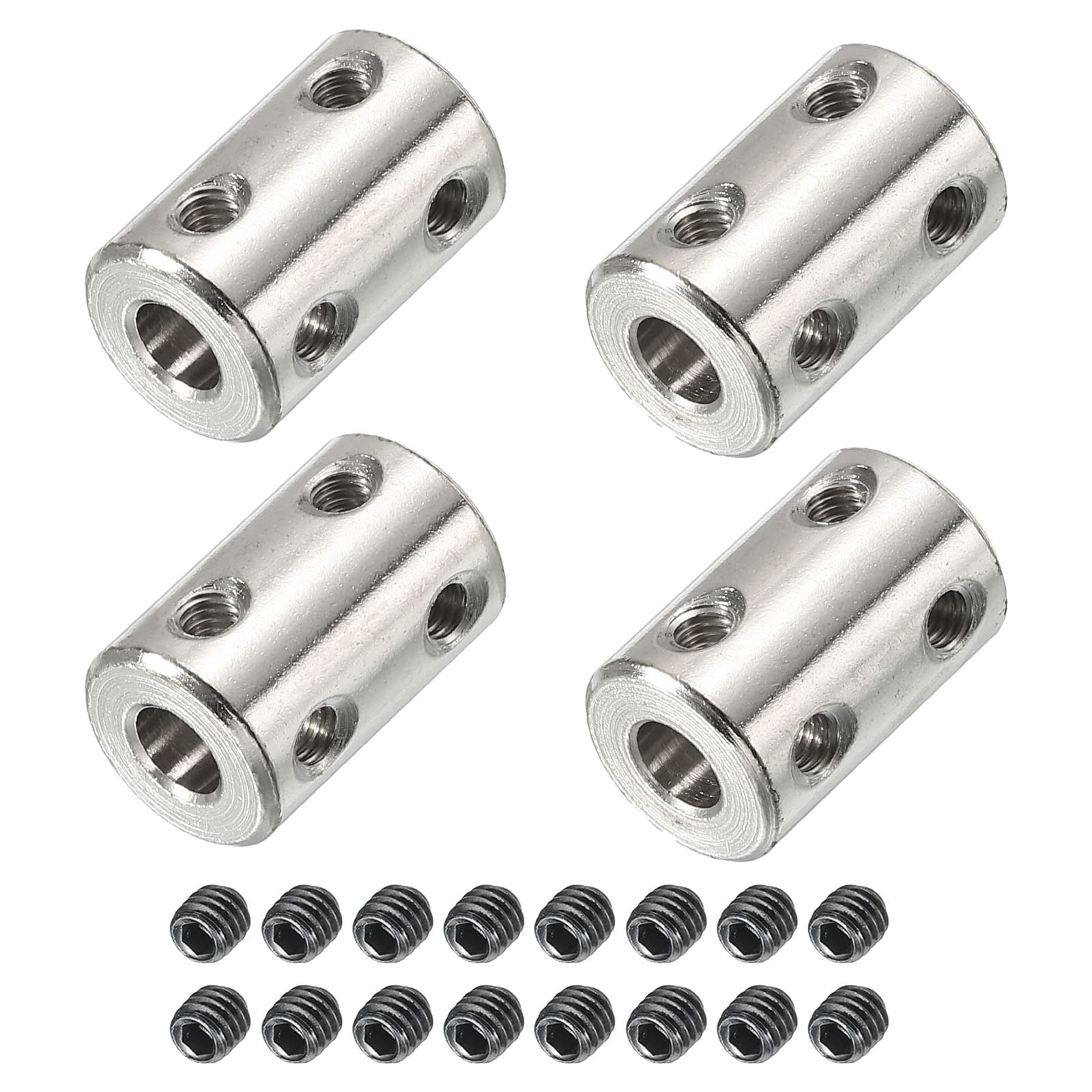Photo 1 of PATIKIL Shaft Coupler Connector L22 x D14 6mm to 6mm Bore Rigid Coupling Stainless Steel Shaft Joint w Screw for 3D Printers Silver 4Pack