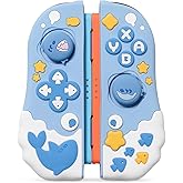 GeekShare Protective Case Compatible with Joy Con of Switch 2 Controllers,Silicone Switch Controller Skin, Anti-Slip Protective Case for Switch 2 (2025) with 2 Thumb Grips - Shark Party