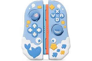 GeekShare Protective Case Compatible with Joy Con of Switch 2 Controllers,Silicone Switch Controller Skin, Anti-Slip Protective Case for Switch 2 (2025) with 2 Thumb Grips - Shark Party