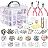 cridoz Jewelry Making Supplies Kit - Tools, Pliers, Beading Wire, Beads & Charms Findings for Necklace, Earring & Bracelet Making & Repair
