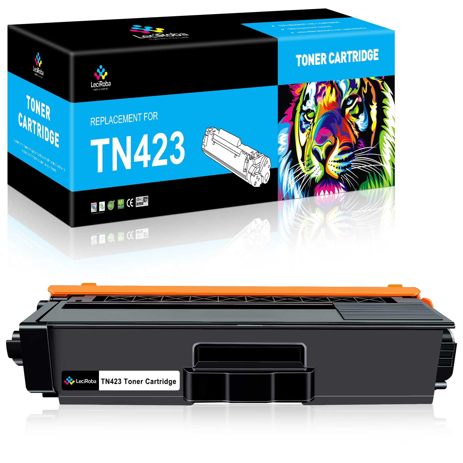 LeciRoba TN-423 für Brother TN423 TN421 toner and for brother TN-423BK TN-423C TN-423M TN-423Y TN-421 Toner , Use with Brother HL-L8260CDW L8360CDW DCP-L8410CDN L8410CDW MFC-L8690CDW L8900CDW (1-Pack)
