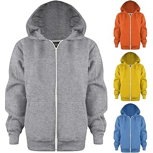 Kids' Full Zip Hoodie Sweatshirt Unisex Unisex Boys Girls Hooded Jackets Long Seelve Lightweight Solid Active Streetwear Coat
