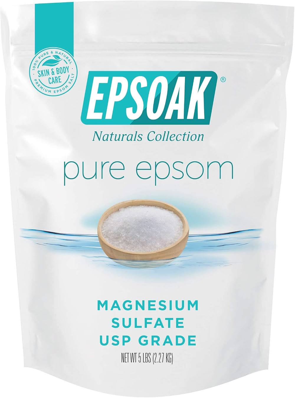 Epsoak 5 lb Magnesium Sulfate Epsom Salts Bath Foot Soak Muscle Relax