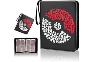 Card Binder 400 Pockets, Othran Trading Card Binder 4-Pockets Card Holder Binder Card Collection Binder with 50 Removable Card Sleeves and Zipper Collection Storage Album for Boys Girls Toys Game